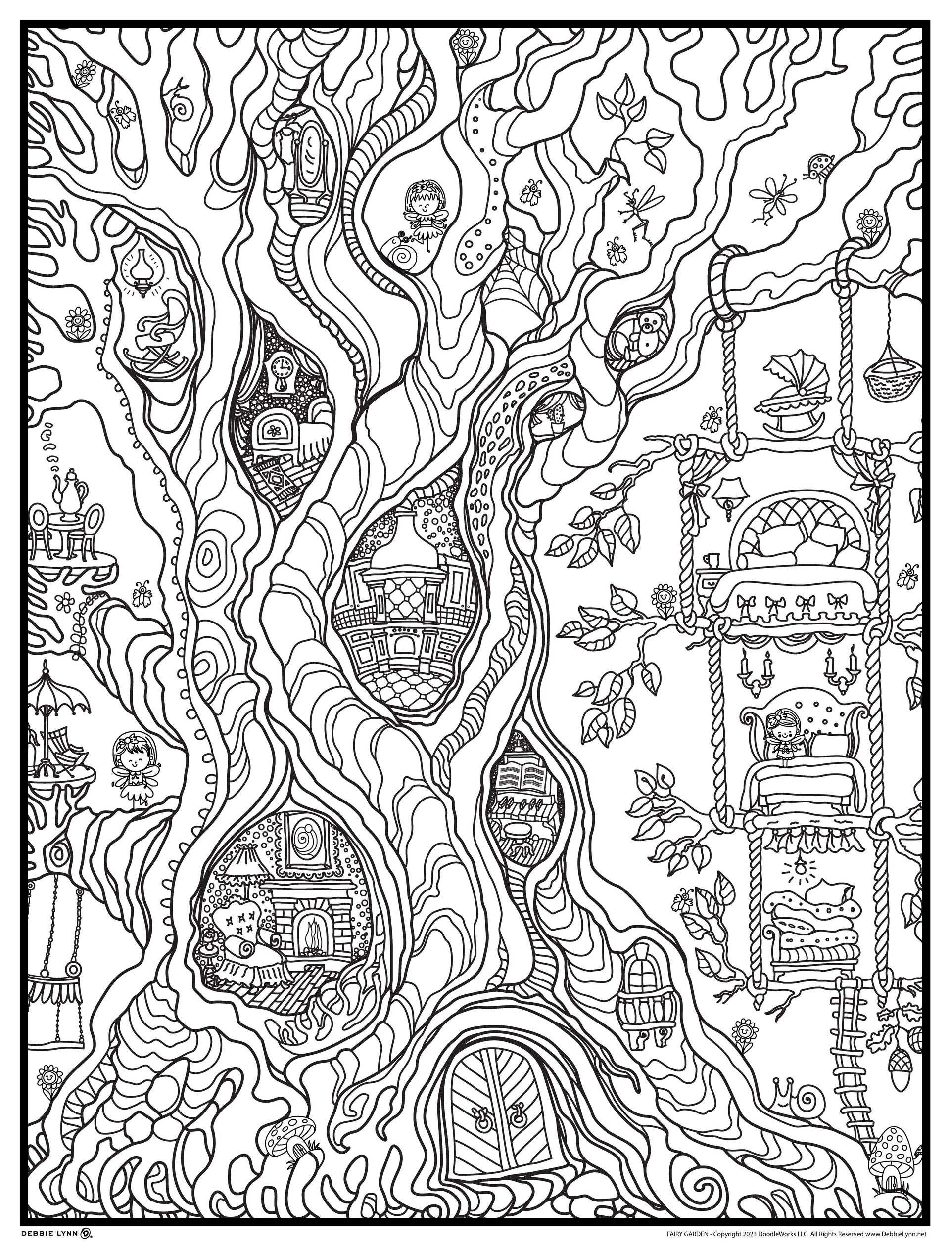 Fairy garden personalized giant coloring poster x â debbie lynn