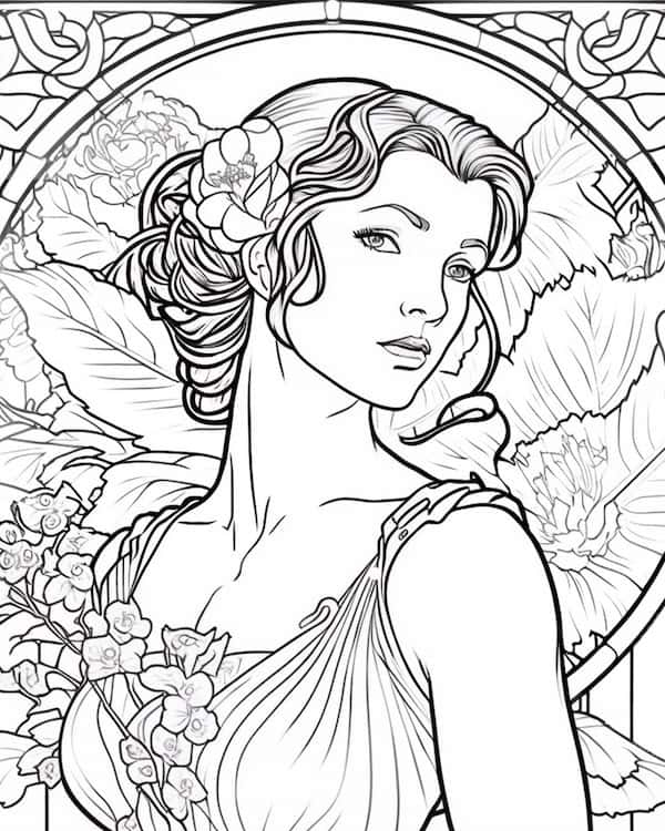 Fascinating fairy coloring pages for adults