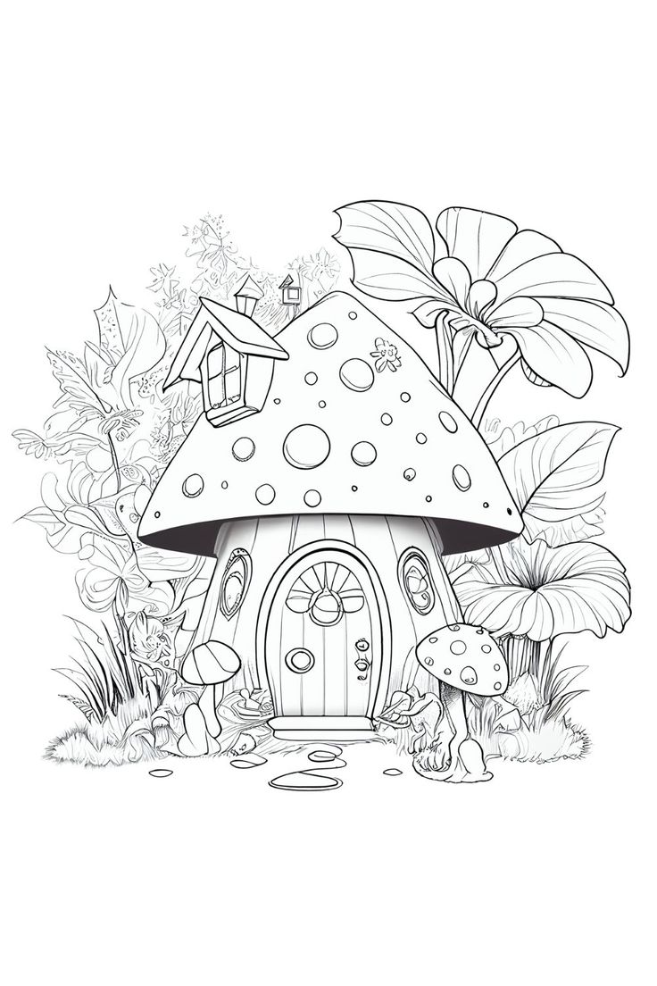 Free fairy house coloring page for adults designs by kemmy coloring book art cool coloring pages fairy coloring