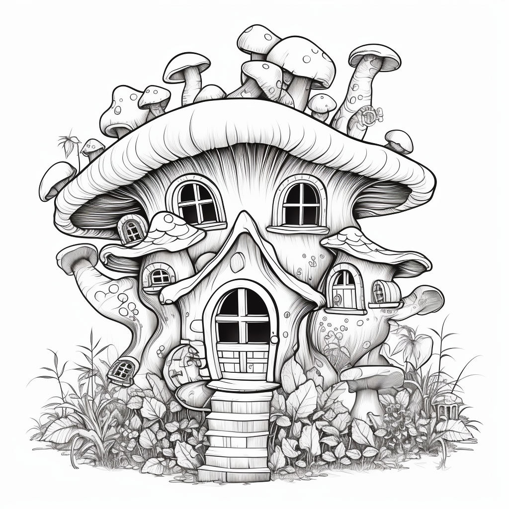 Fairy house coloring pages