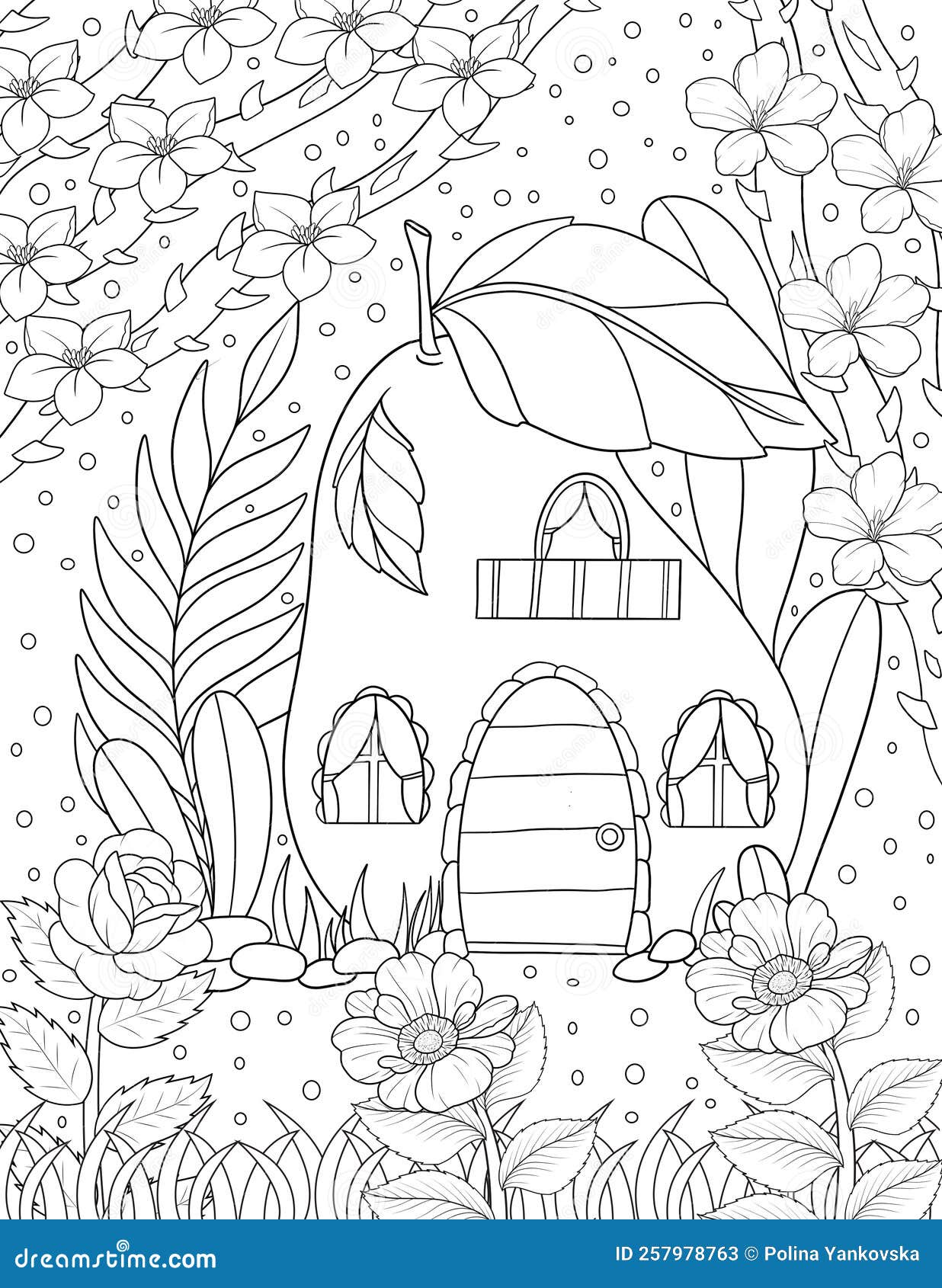 Fairy house coloring page stock illustrations â fairy house coloring page stock illustrations vectors clipart