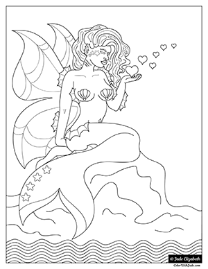 Mermaid fairy coloring page