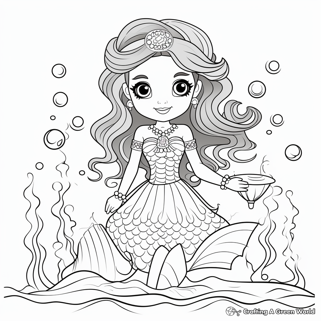 Beautiful mermaid coloring pages