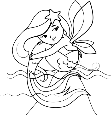 Fairy mermaid coloring page free printable coloring pages