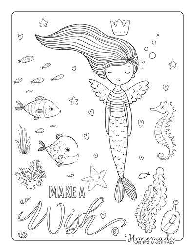 Free printable mermaid coloring pages