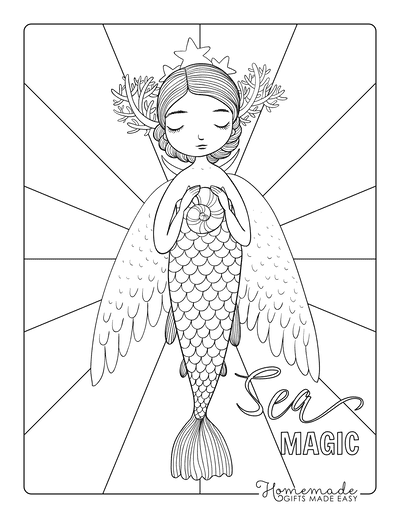 Free printable mermaid coloring pages