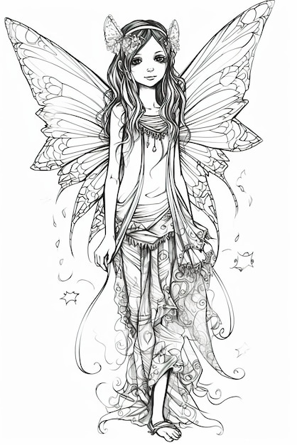 Fairy coloring page pictures