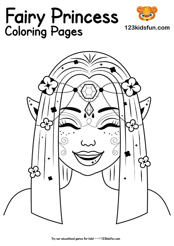 Free printable fairy princess coloring pages for girls kids fun apps