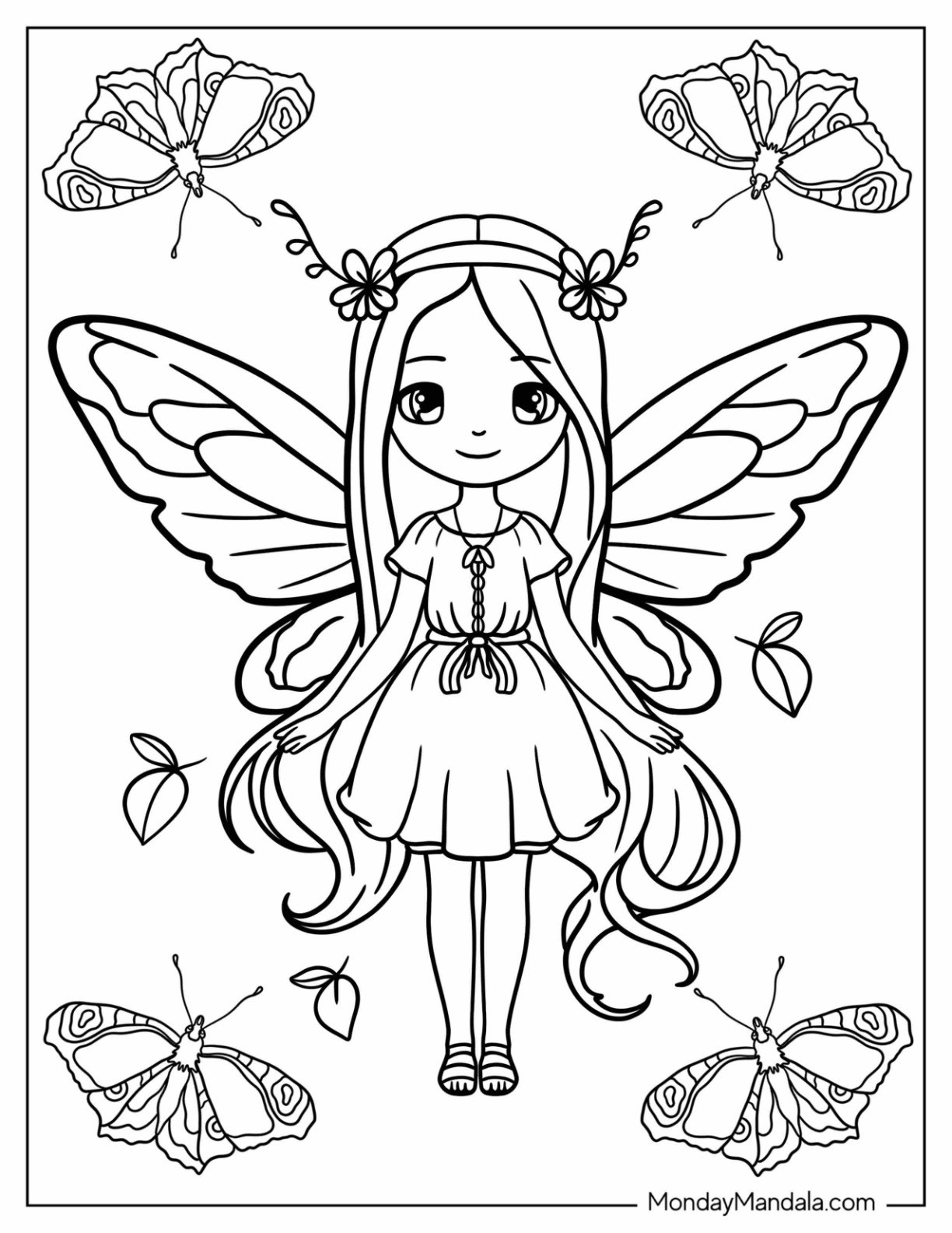 Fairy coloring pages free pdf printables