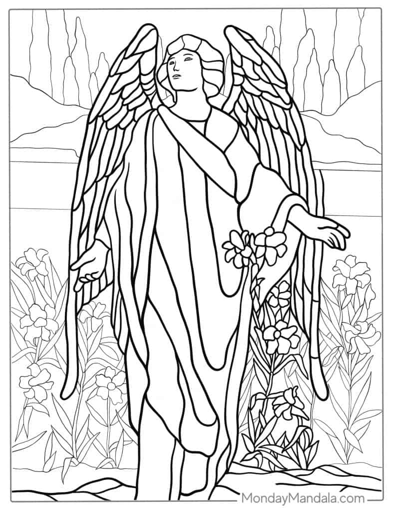 Stained glass coloring pages free pdf printables