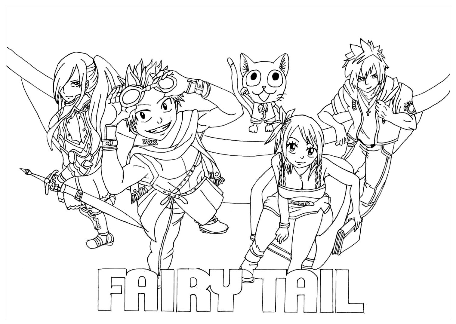 Fairy tail coloring pages for kids