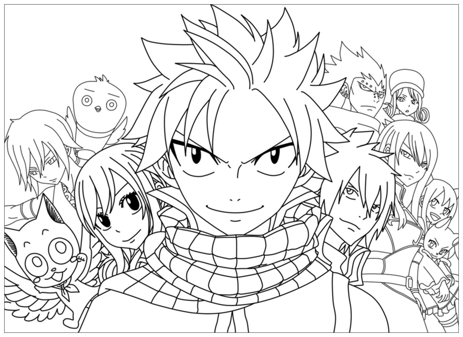 Free fairy tail coloring page to print and color for kids from the gallery fairy tail coloring pages free anime characters fairy tail drawing