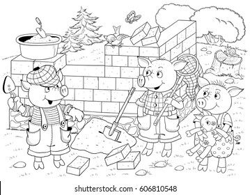 Fairy tale coloring page stock photos