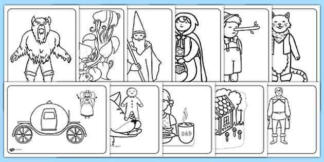 Fairy tale coloring sheets teacher made
