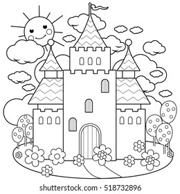 Fairy tale coloring page stock photos