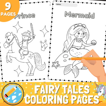 Fairy tales coloring sheets for kids