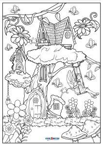 Free printable fairy garden coloring pages for kids