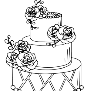 Wedding cake coloring pages printable for free download