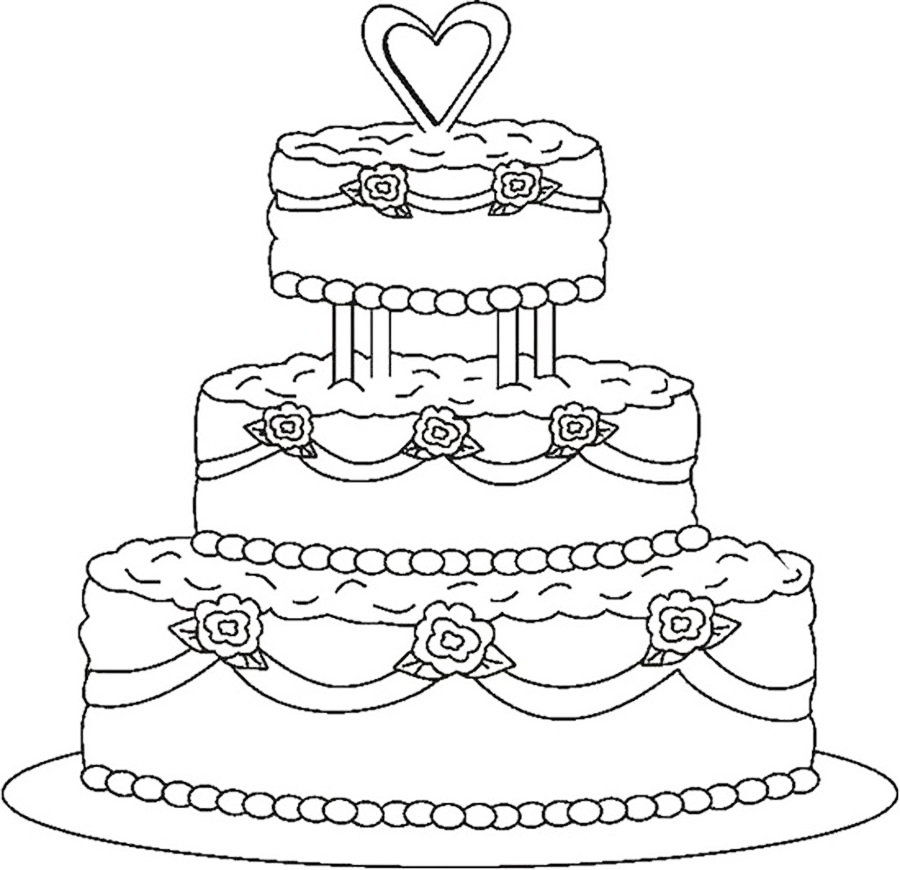 Wedding cake coloring pages