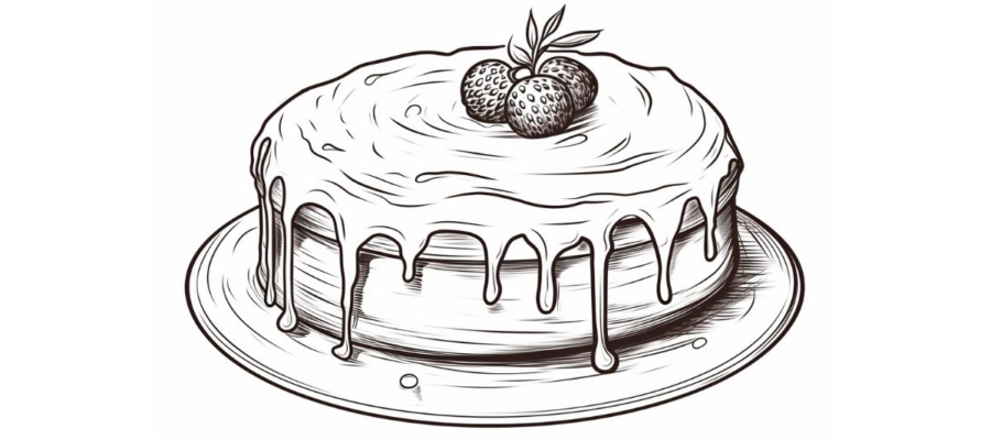 Cake coloring pages