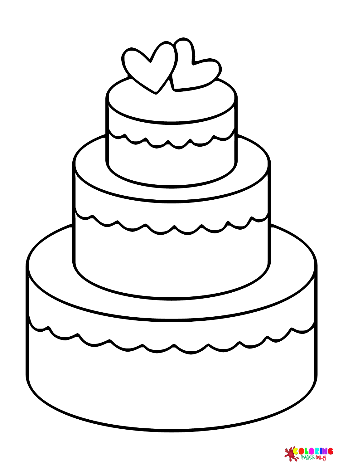 Wedding cake coloring pages printable for free download