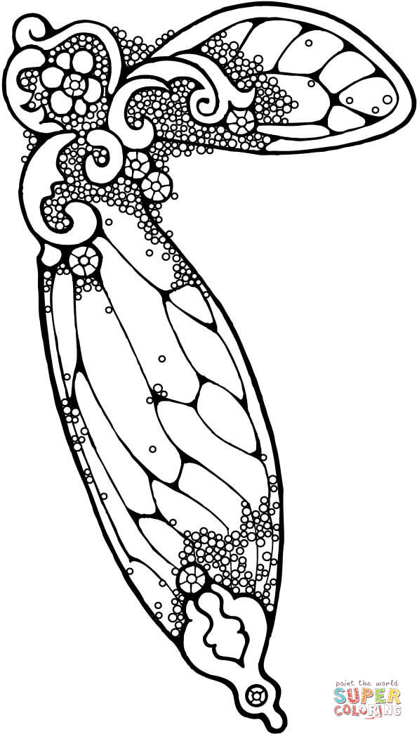 Fairy wing coloring page free printable coloring pages