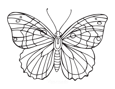 Free butterfly coloring pages for kids adults