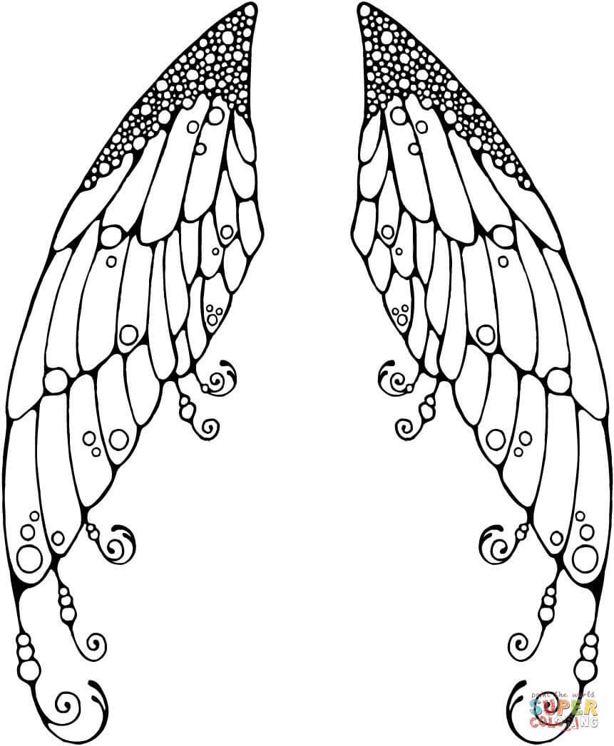Fairy wings coloring page coloring pages fairy coloring pages wings drawing