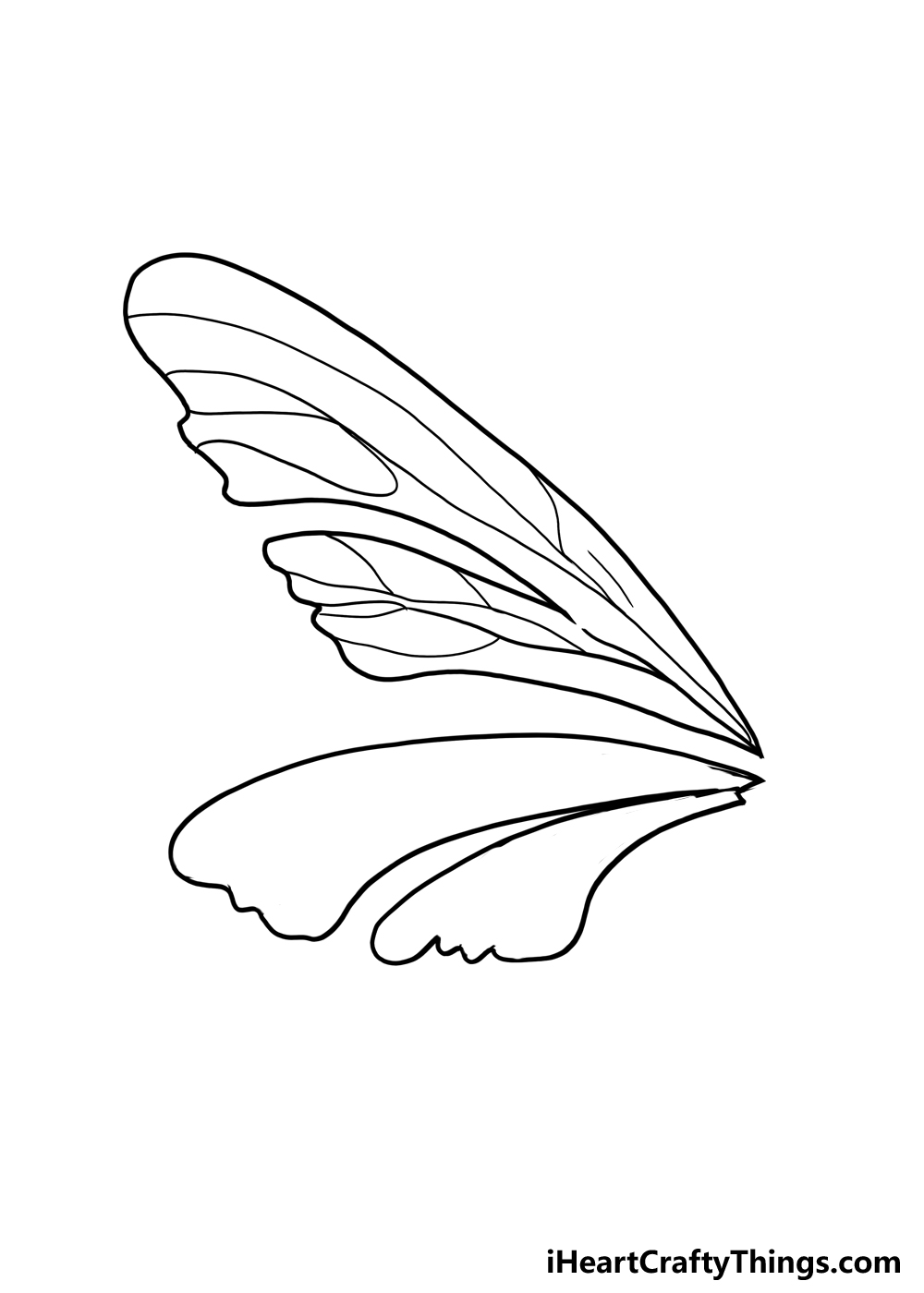 How to draw fairy wings step by step