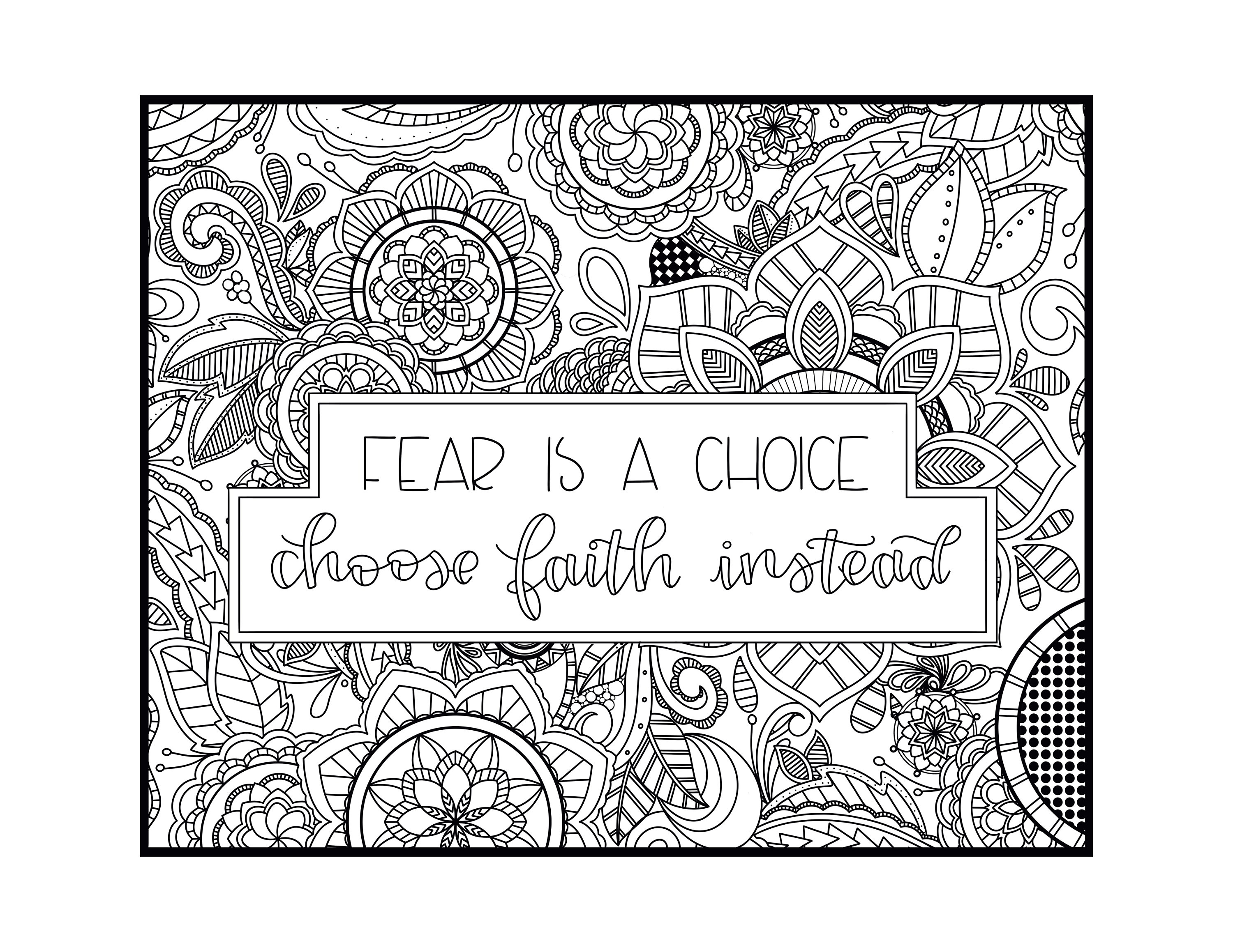 Coloring page digital download choose faith mandala coloring page custom coloring page god is good coloring page self care instant download