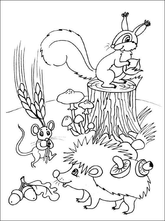 Coloring page with animals in the autumn coloring pages kitchen interiordesign homedecorideas beâ fall coloring pages coloring pages animal coloring pages