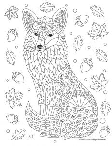 Fall animal adult coloring pages woo jr kids activities childrens publishing