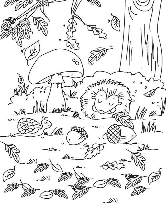 Free easy to print fall coloring pages