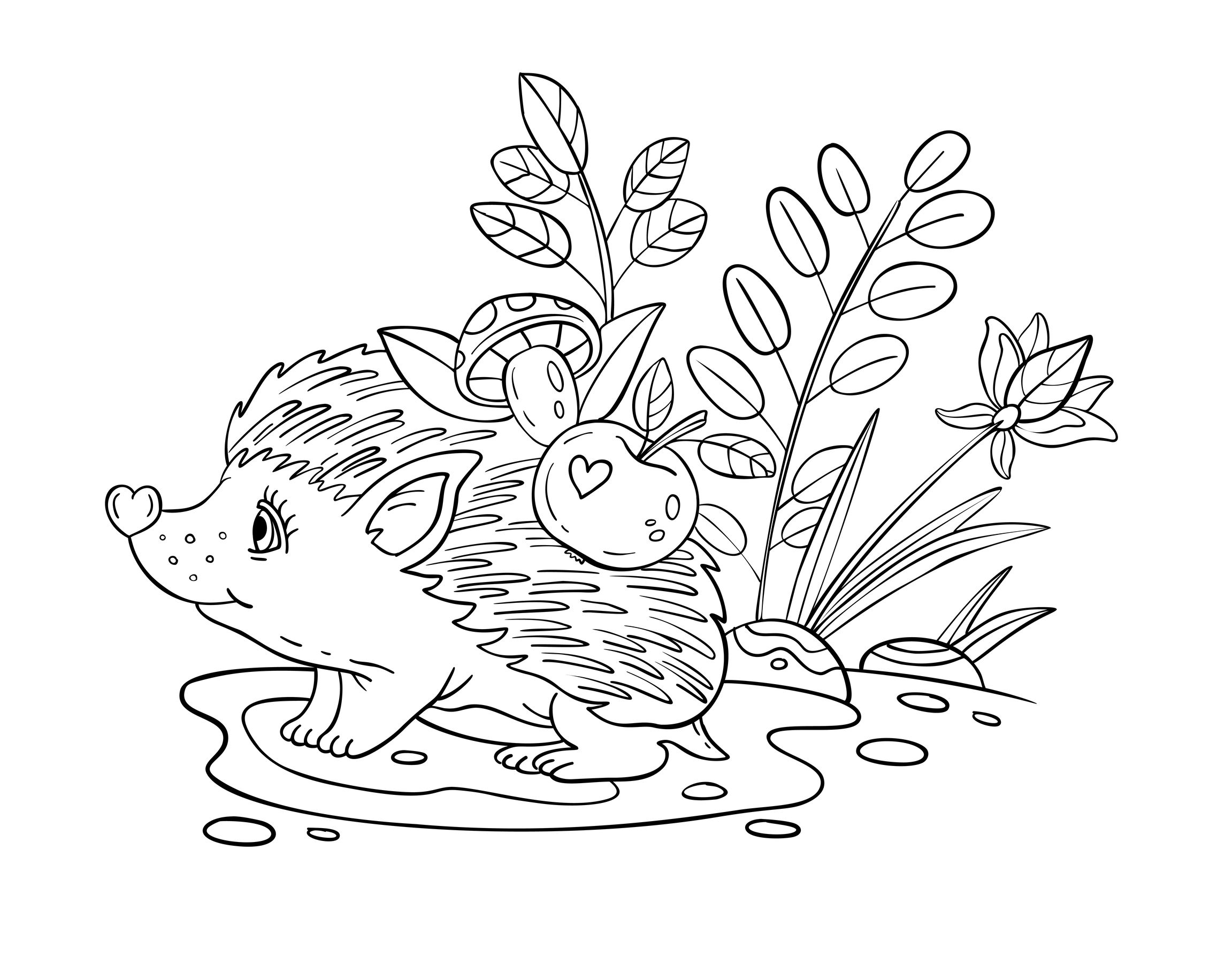 Autumn animal coloring pages for kids