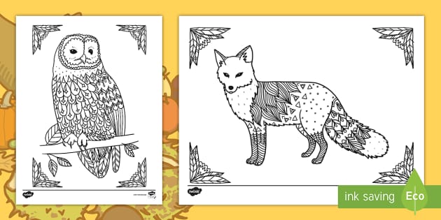 Printable fall animal coloring pages for kids usa