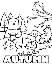 Autumn coloring pages fall