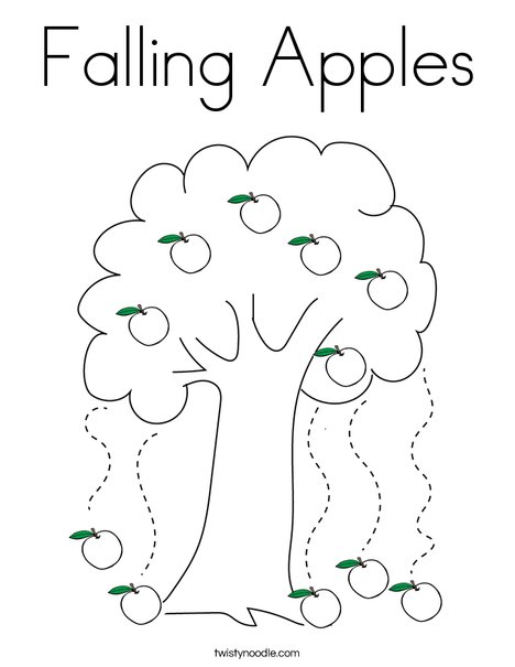 Falling apples coloring page