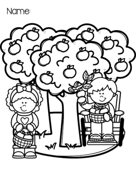 Apples coloring page tpt