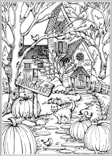 From creative haven autumn scenes coloring book dover publications fall coloring pages halloween coloring sheets fall coloring sheets