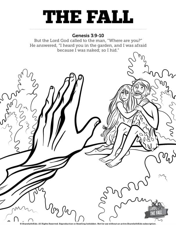 The fall of man genesis bible coloring pages â