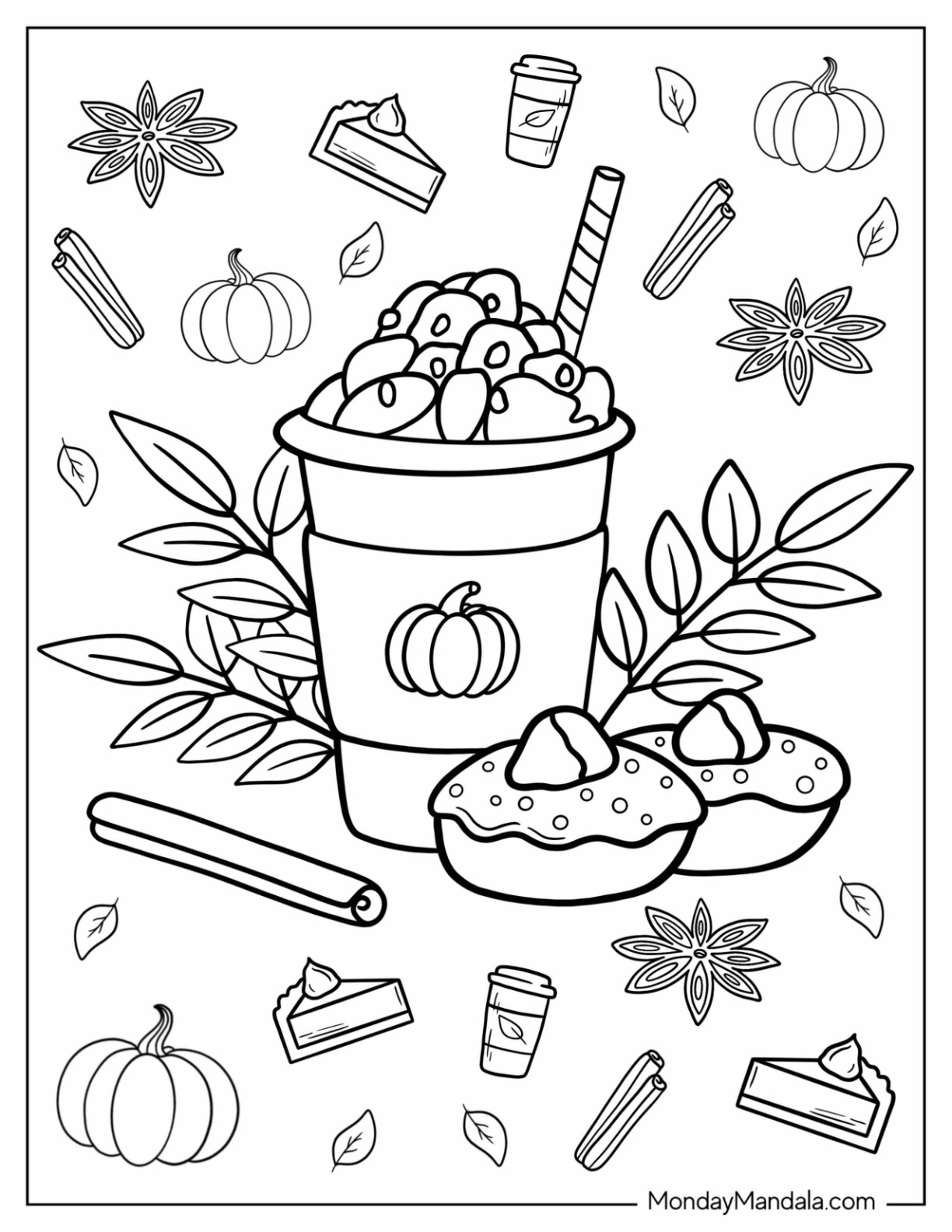 Autumn fall coloring pages free pdf printables