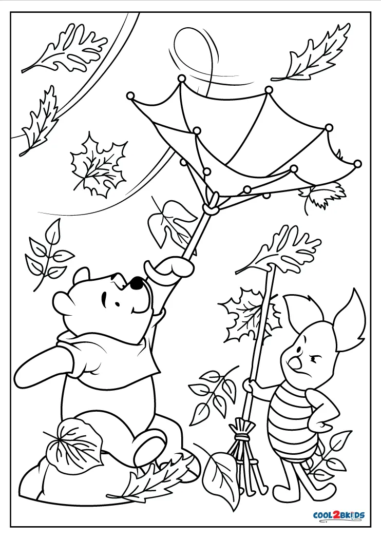 Free printable disney fall coloring pages for kids