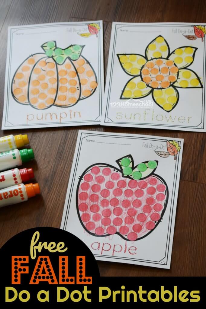 Ð simple do a dot free printable worksheets for fall