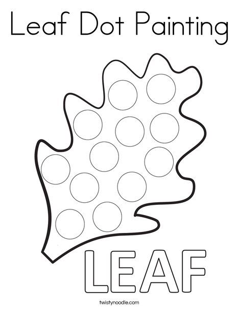 Leaf dot painting coloring page