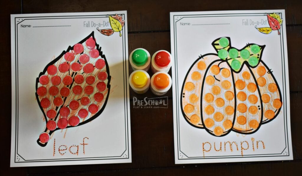 Ð simple do a dot free printable worksheets for fall