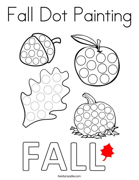 Fall dot painting coloring page