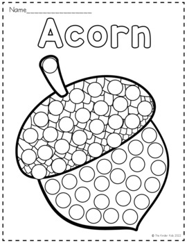 Fall dot markers coloring pages by the kinder kids tpt