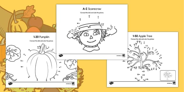 Fall dot to dot printables teacher made