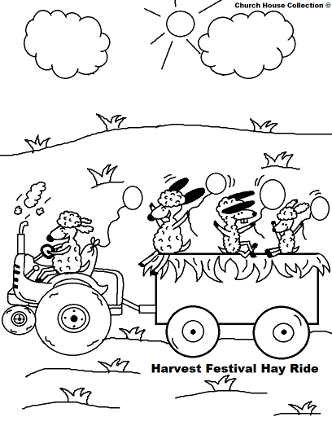 Fall festival hay ride coloring page fall coloring pages tractor coloring pages coloring pages