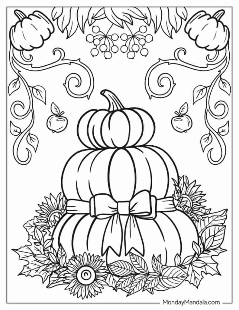 Autumn fall coloring pages free pdf printables